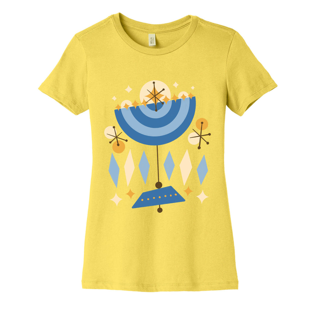 Mid-Century Modern Menorah (Hanukkah) Women's Cotton Tee