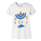 Mid-Century Modern Menorah (Hanukkah) Women's Cotton Tee