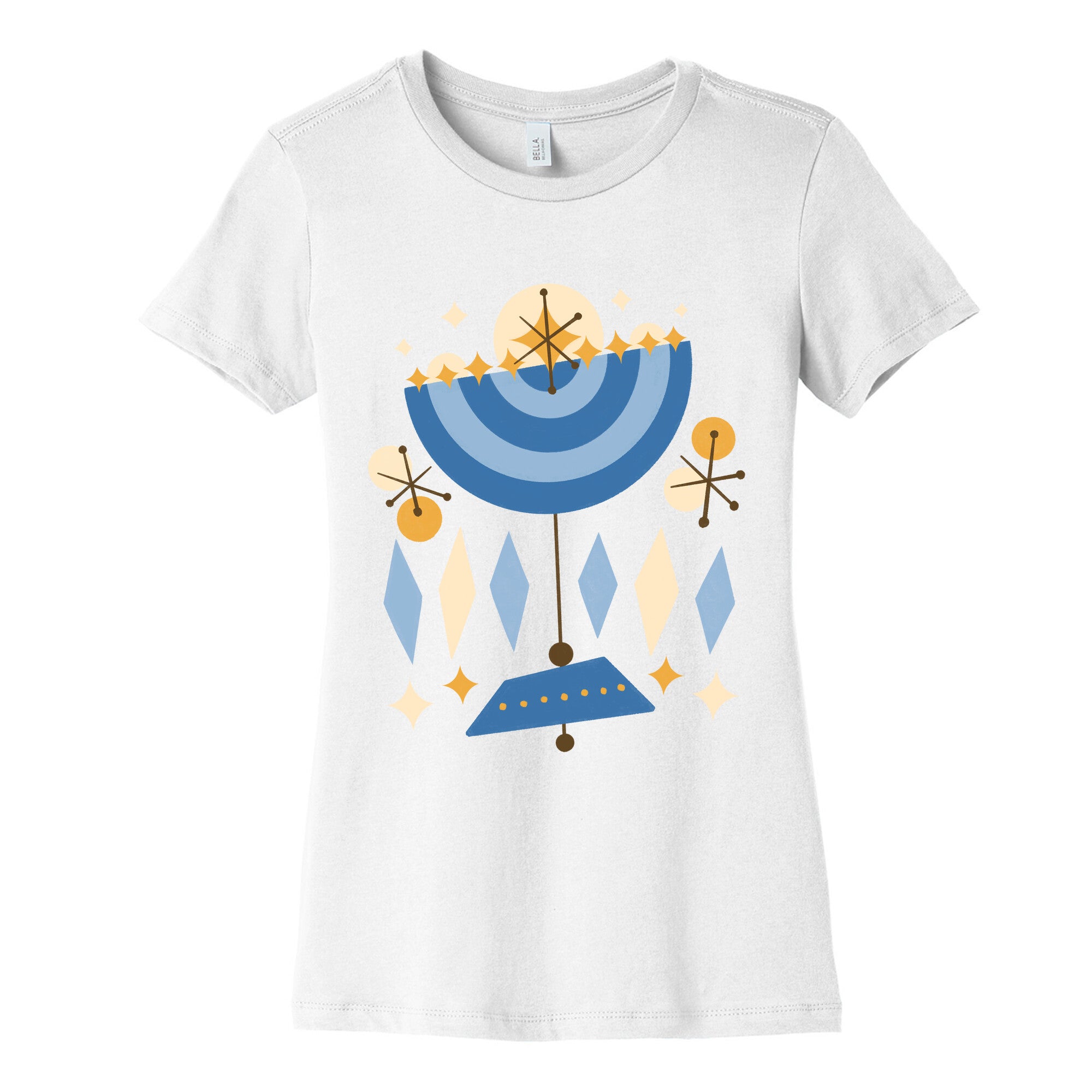 Mid-Century Modern Menorah (Hanukkah) Women's Cotton Tee