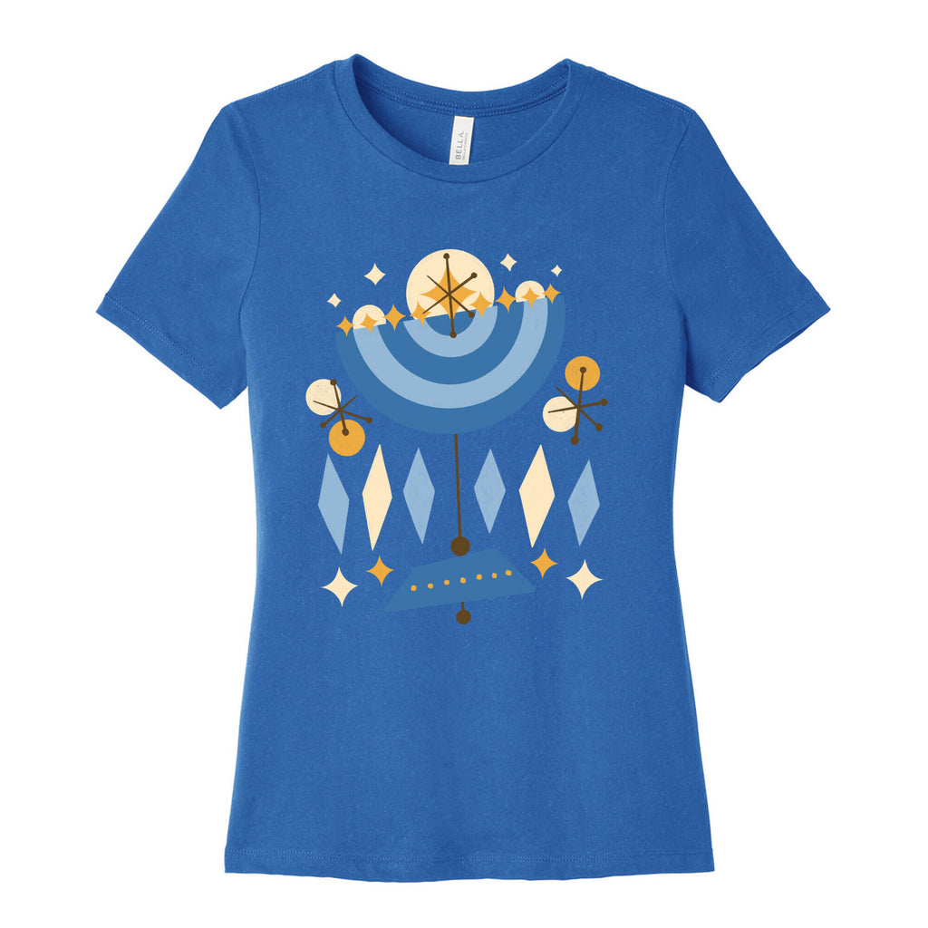 Mid-Century Modern Menorah (Hanukkah) Women's Cotton Tee