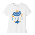 Mid-Century Modern Menorah (Hanukkah) Women's Cotton Tee