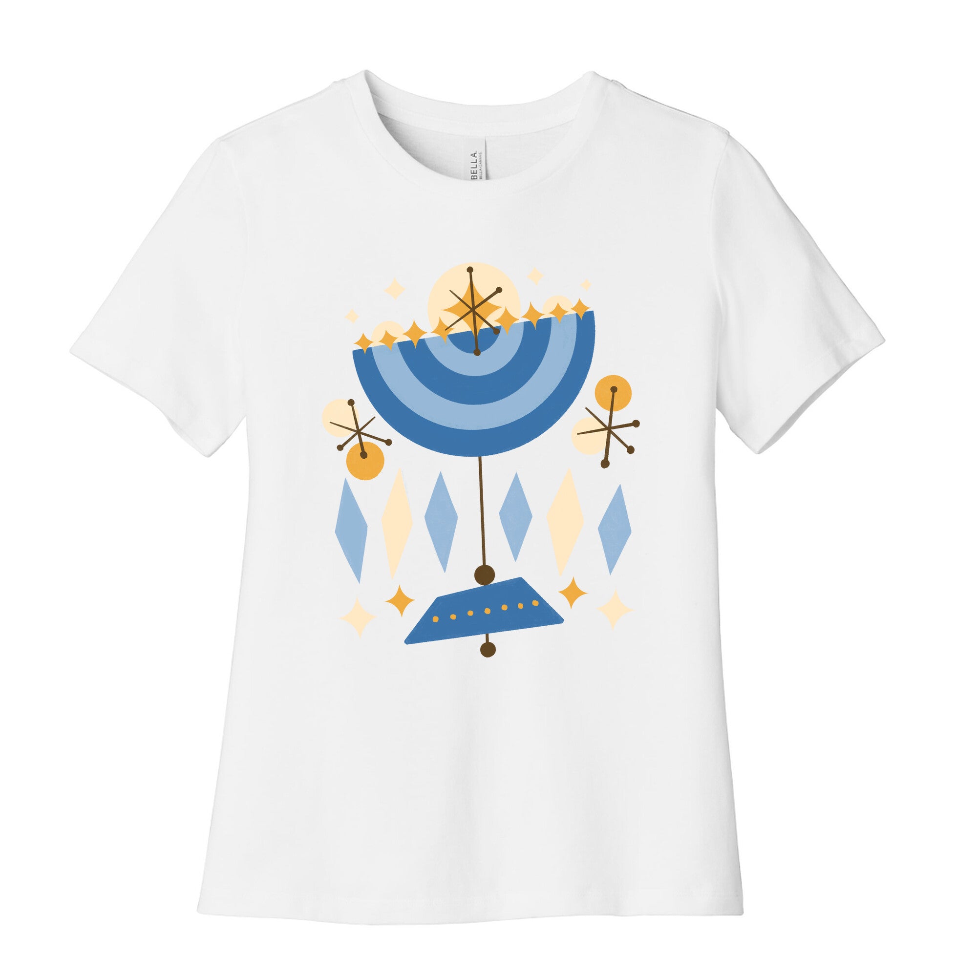 Mid-Century Modern Menorah (Hanukkah) Women's Cotton Tee