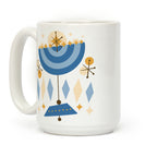Mid-Century Modern Menorah (Hanukkah) Coffee Mug