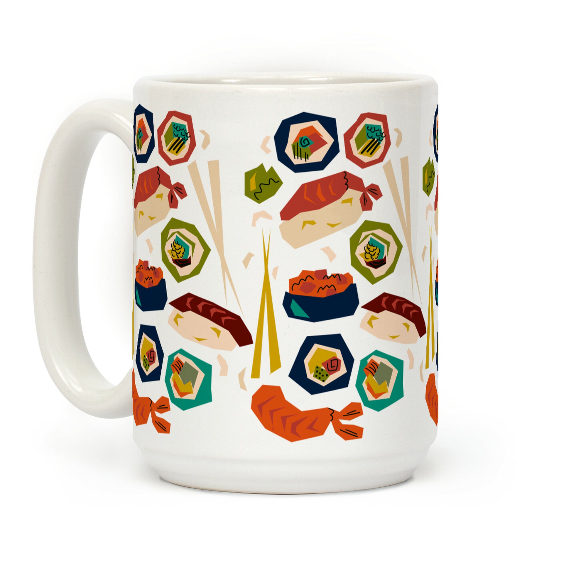 Mid-Century Modern Sushi Pattern Coffee Mug