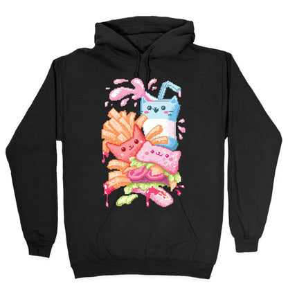 Purrger and fries Pixel Art Hoodie