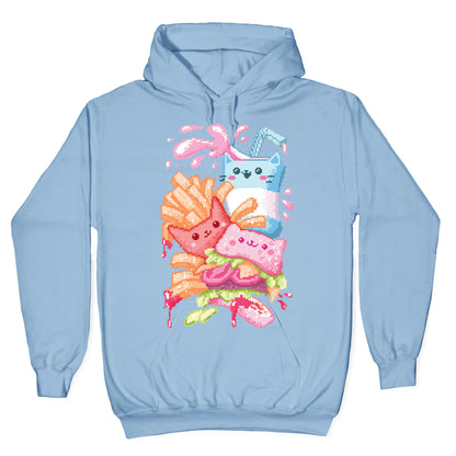 Purrger and fries Pixel Art Hoodie