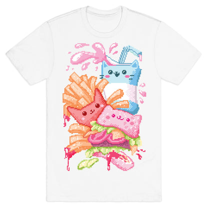 Purrger and fries Pixel Art T-Shirt