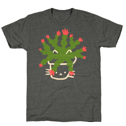 Christmas Cactus Cat Unisex Triblend Tee