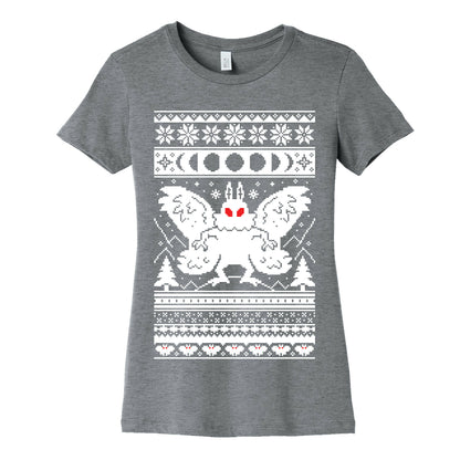 Mothman Ugly Sweater Pattern Women's Cotton Tee