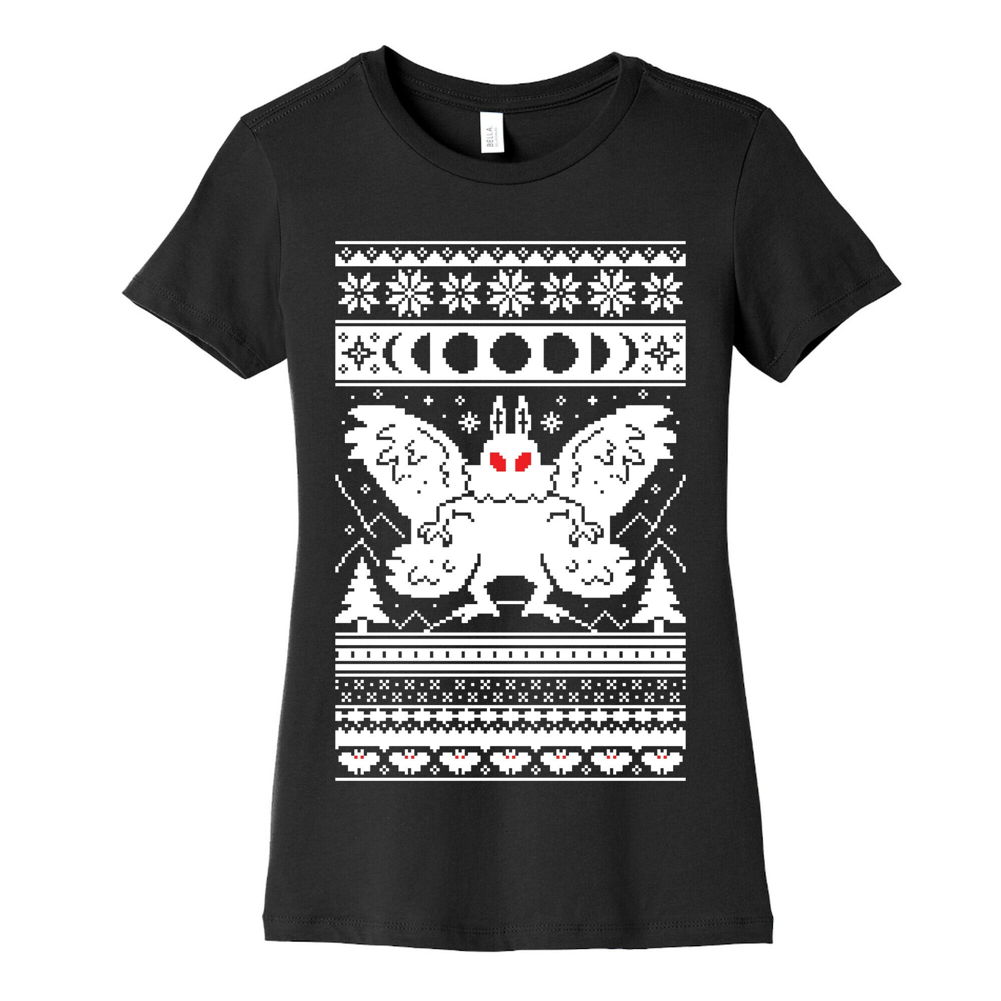 Mothman Ugly Sweater Pattern Women's Cotton Tee