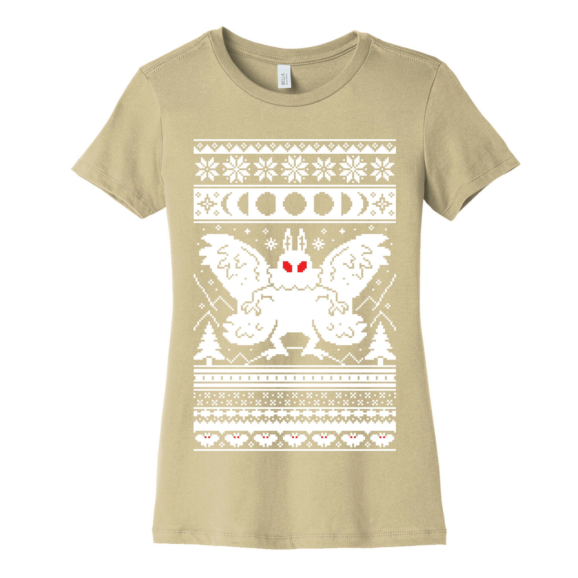 Mothman Ugly Sweater Pattern Women's Cotton Tee