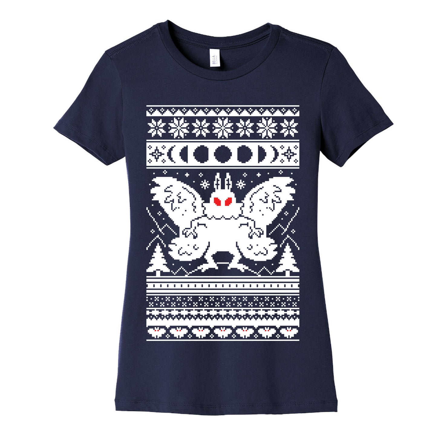 Mothman Ugly Sweater Pattern Women's Cotton Tee