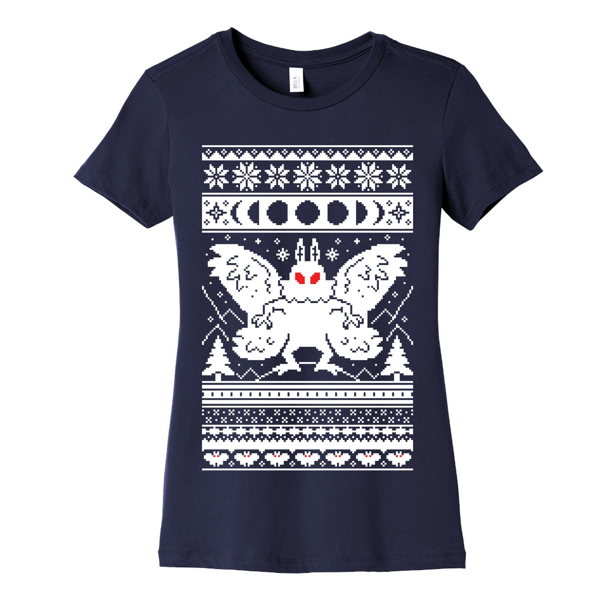 Mothman Ugly Sweater Pattern Women's Cotton Tee