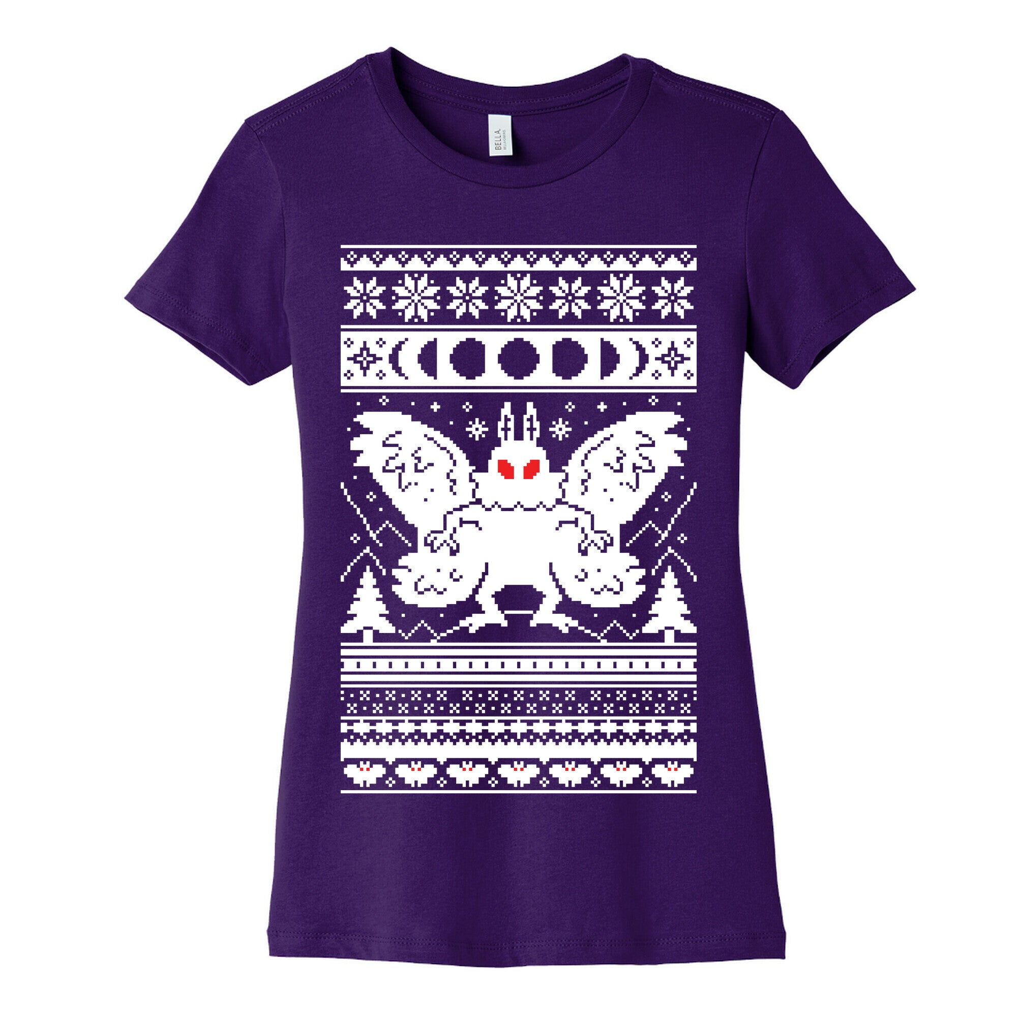 Mothman Ugly Sweater Pattern Women's Cotton Tee