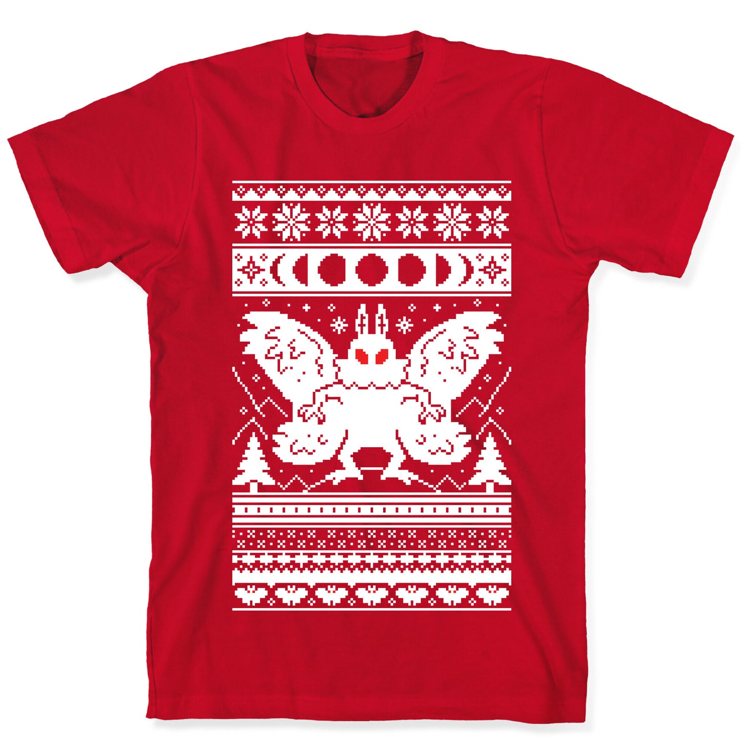 Mothman Ugly Sweater Pattern T-Shirt