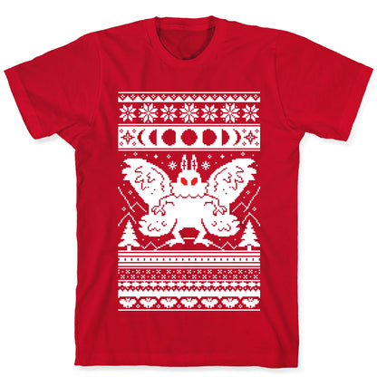 Mothman Ugly Sweater Pattern T-Shirt
