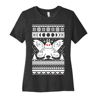 Mothman Ugly Sweater Pattern Women's Cotton Tee