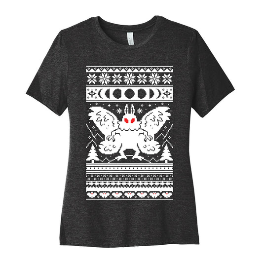 Mothman Ugly Sweater Pattern Women's Cotton Tee