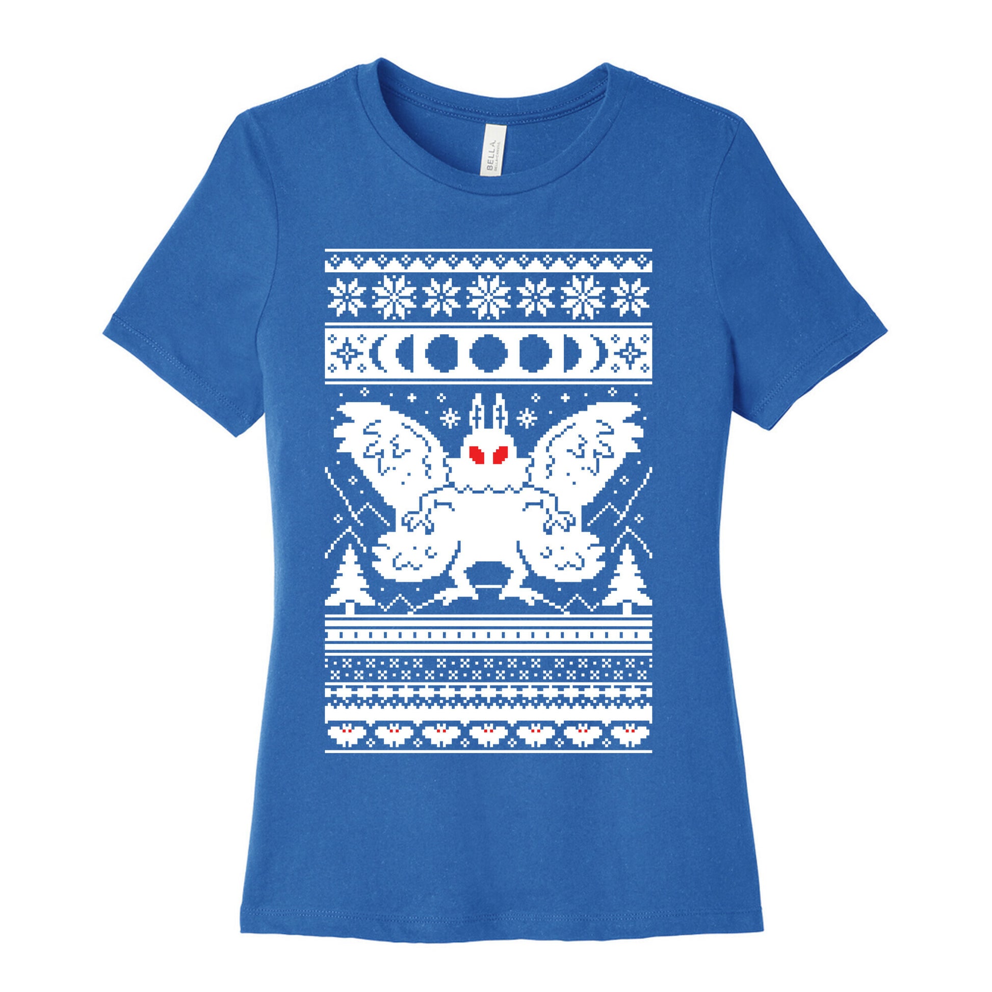 Mothman Ugly Sweater Pattern Women's Cotton Tee