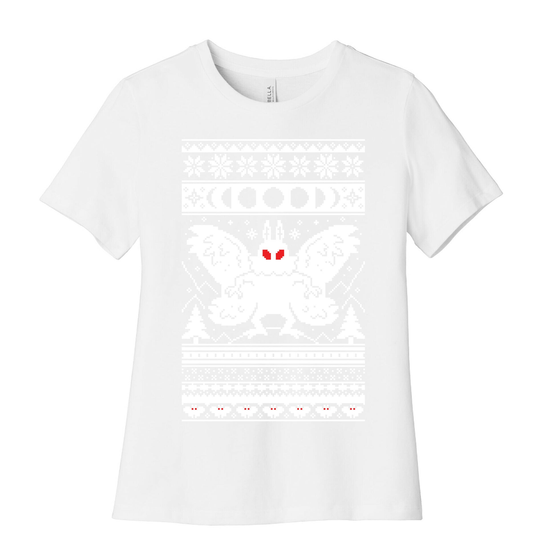 Mothman Ugly Sweater Pattern Women's Cotton Tee