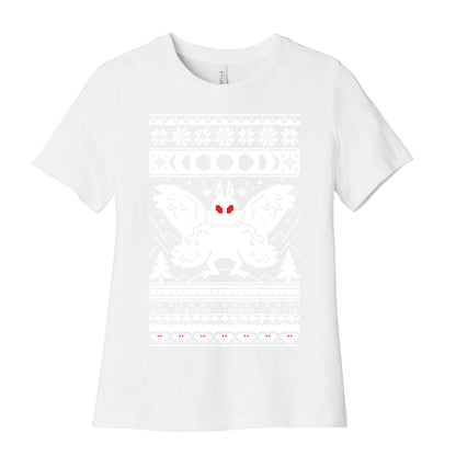 Mothman Ugly Sweater Pattern Women's Cotton Tee