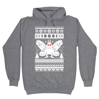 Mothman Ugly Sweater Pattern Hoodie