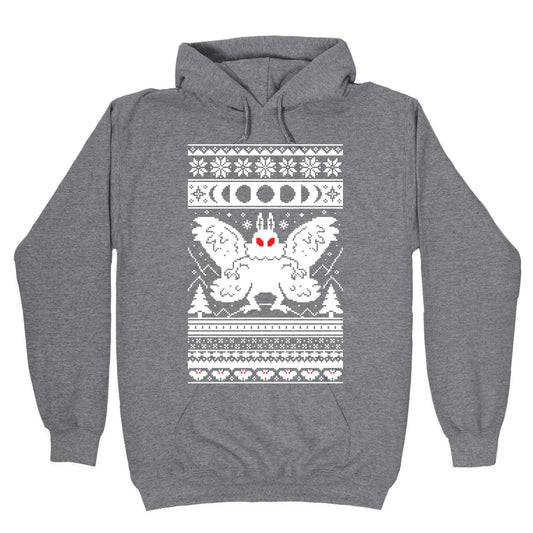 Mothman Ugly Sweater Pattern Hoodie