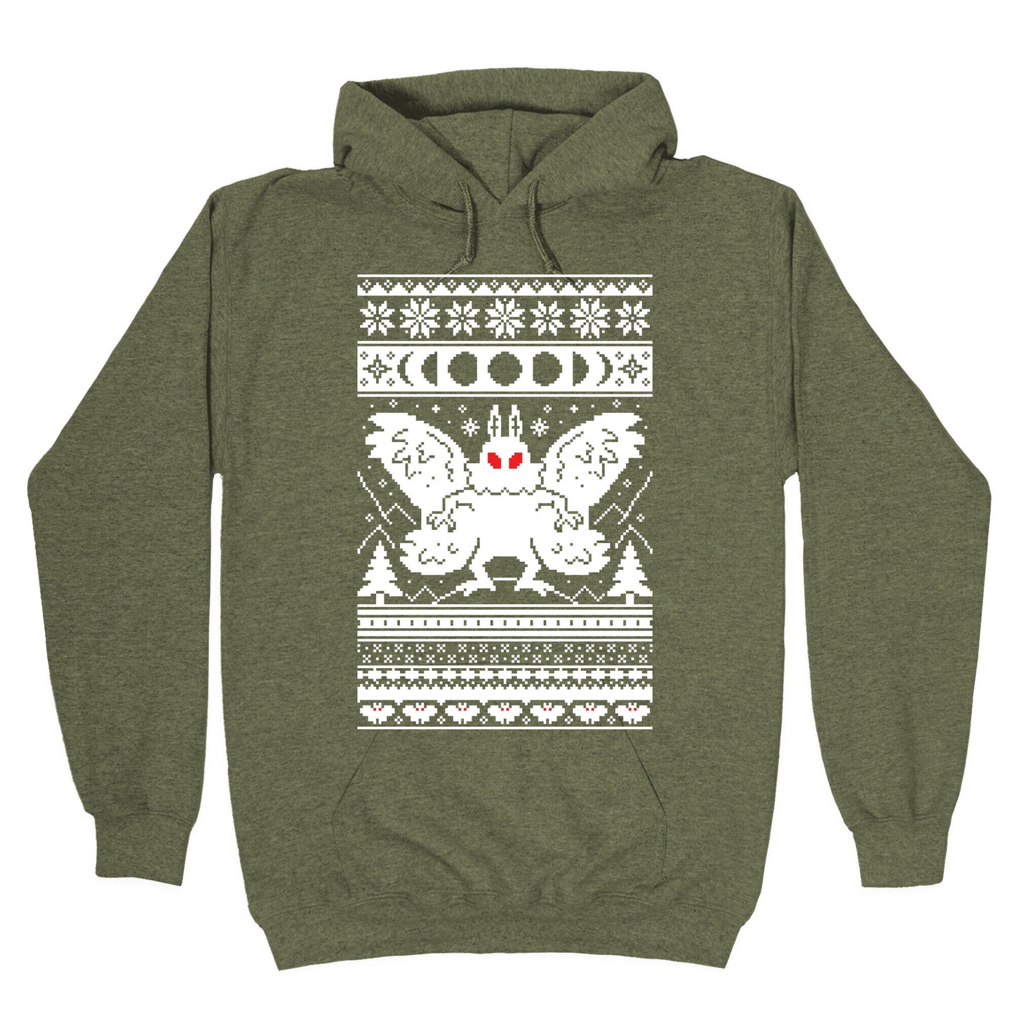 Mothman Ugly Sweater Pattern Hoodie