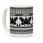 Mothman Ugly Sweater Pattern Coffee Mug