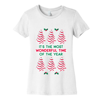 It's the Most Wonderful Time of the Year (Holiday Tree Cake Time) Women's Cotton Tee