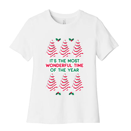 It's the Most Wonderful Time of the Year (Holiday Tree Cake Time) Women's Cotton Tee