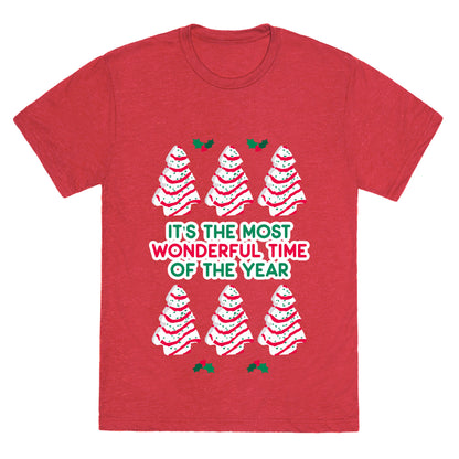 It's the Most Wonderful Time of the Year (Holiday Tree Cake Time) Unisex Triblend Tee