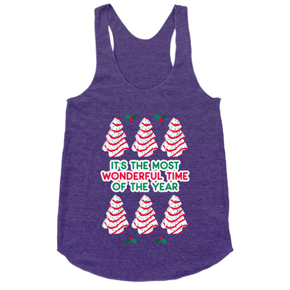 It's the Most Wonderful Time of the Year (Holiday Tree Cake Time) Racerback Tank