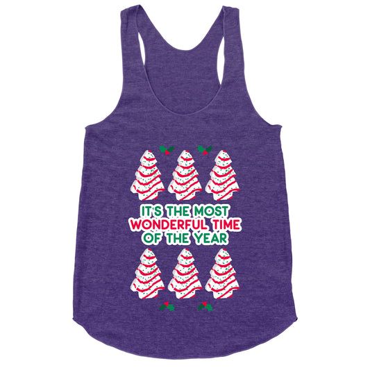It's the Most Wonderful Time of the Year (Holiday Tree Cake Time) Racerback Tank