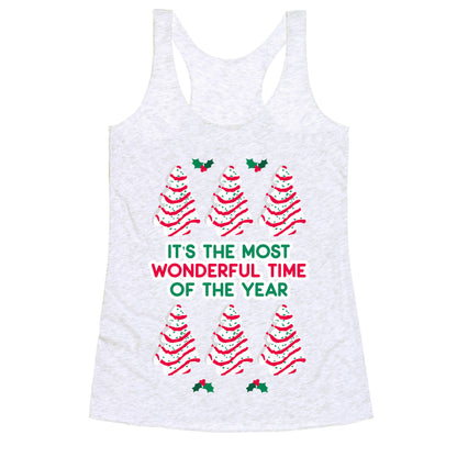 It's the Most Wonderful Time of the Year (Holiday Tree Cake Time) Racerback Tank