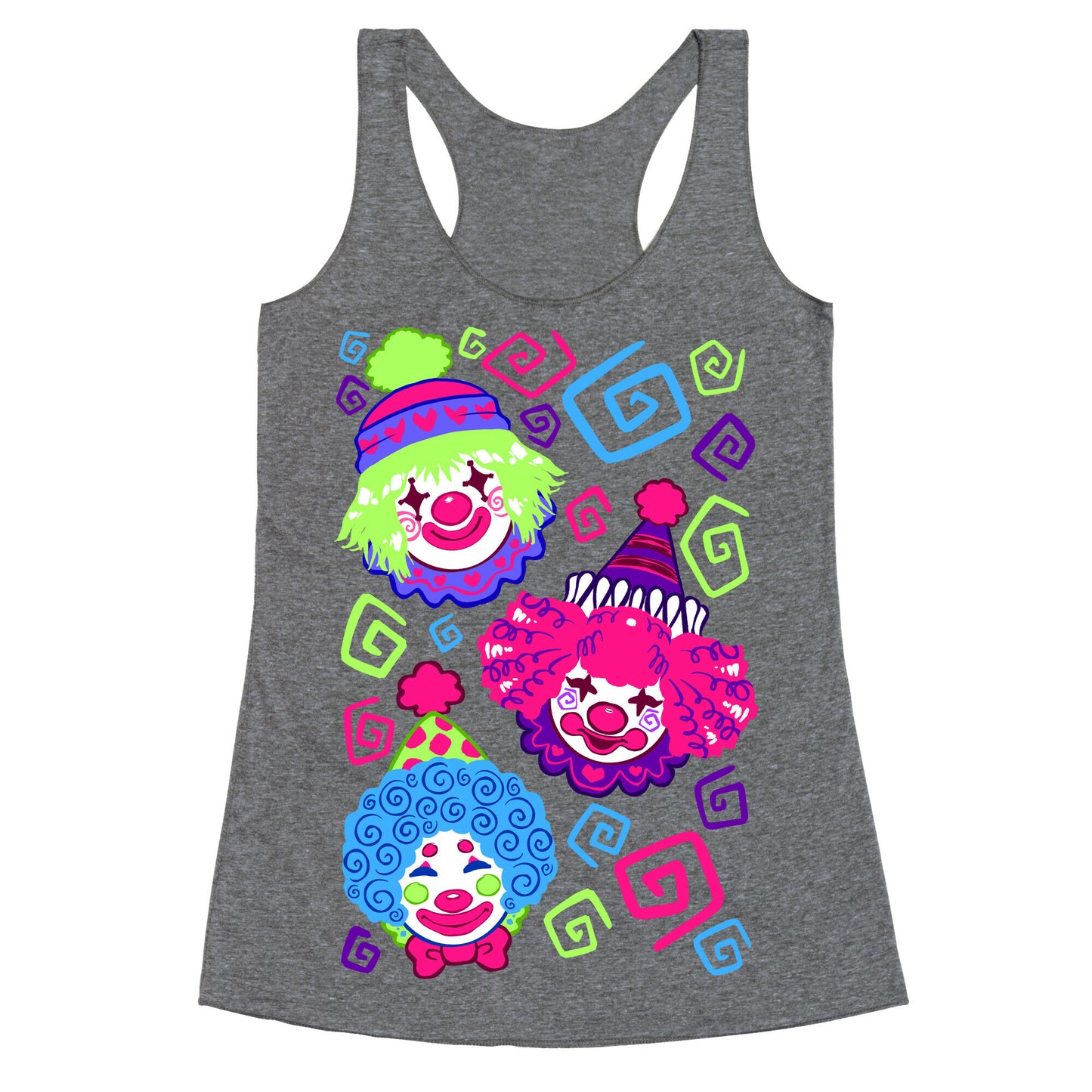 Kawaii Clowns Racerback Tank