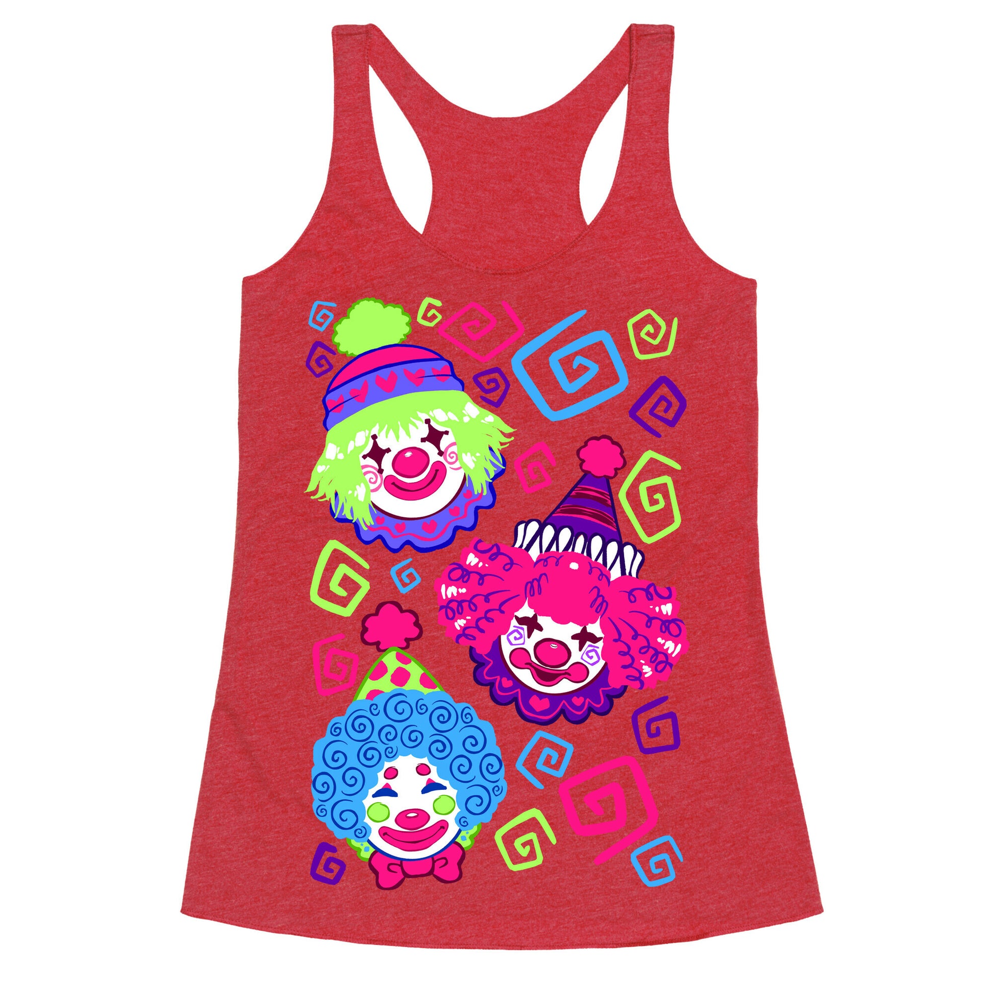 Kawaii Clowns Racerback Tank