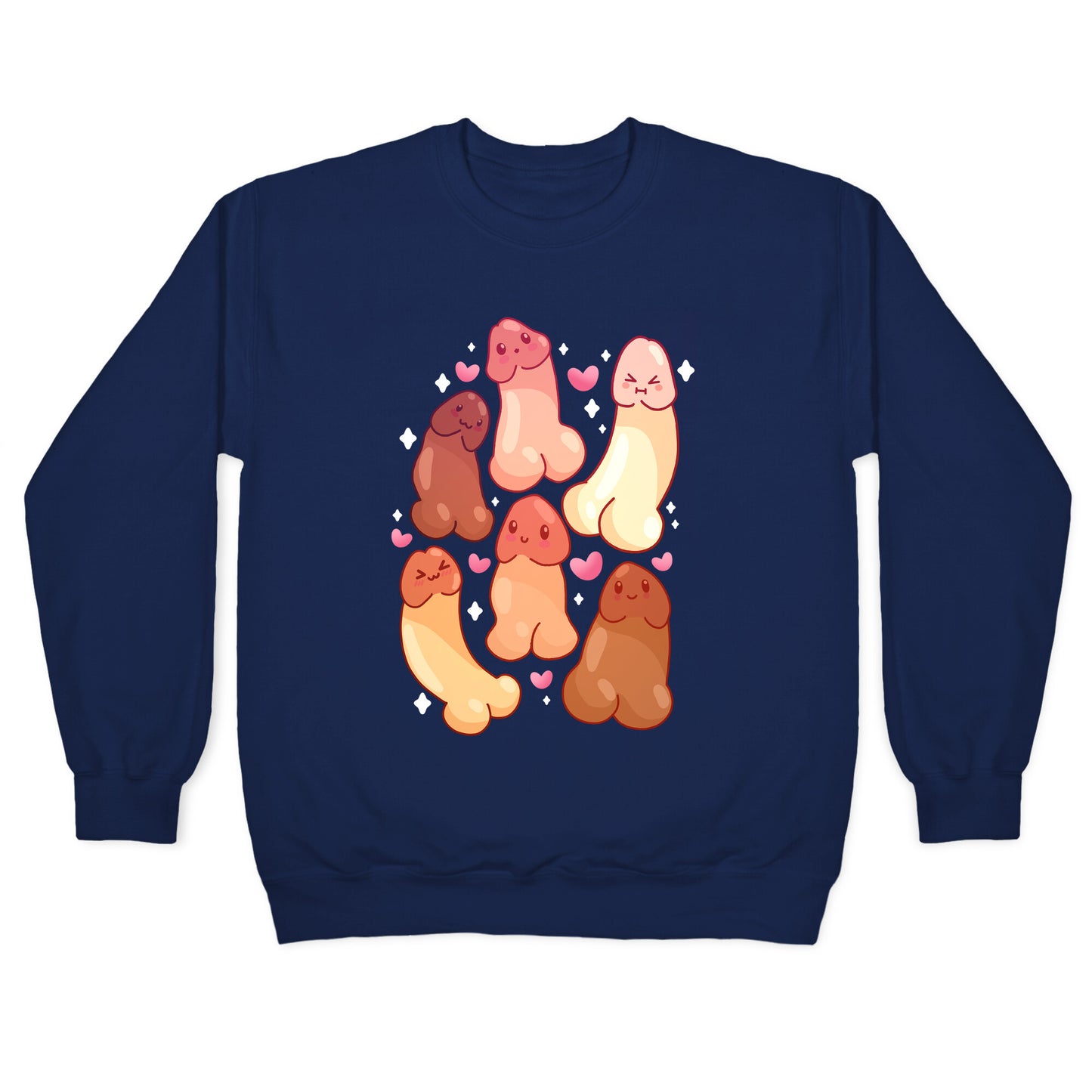 Kawaii Penises Pattern Crewneck Sweatshirt