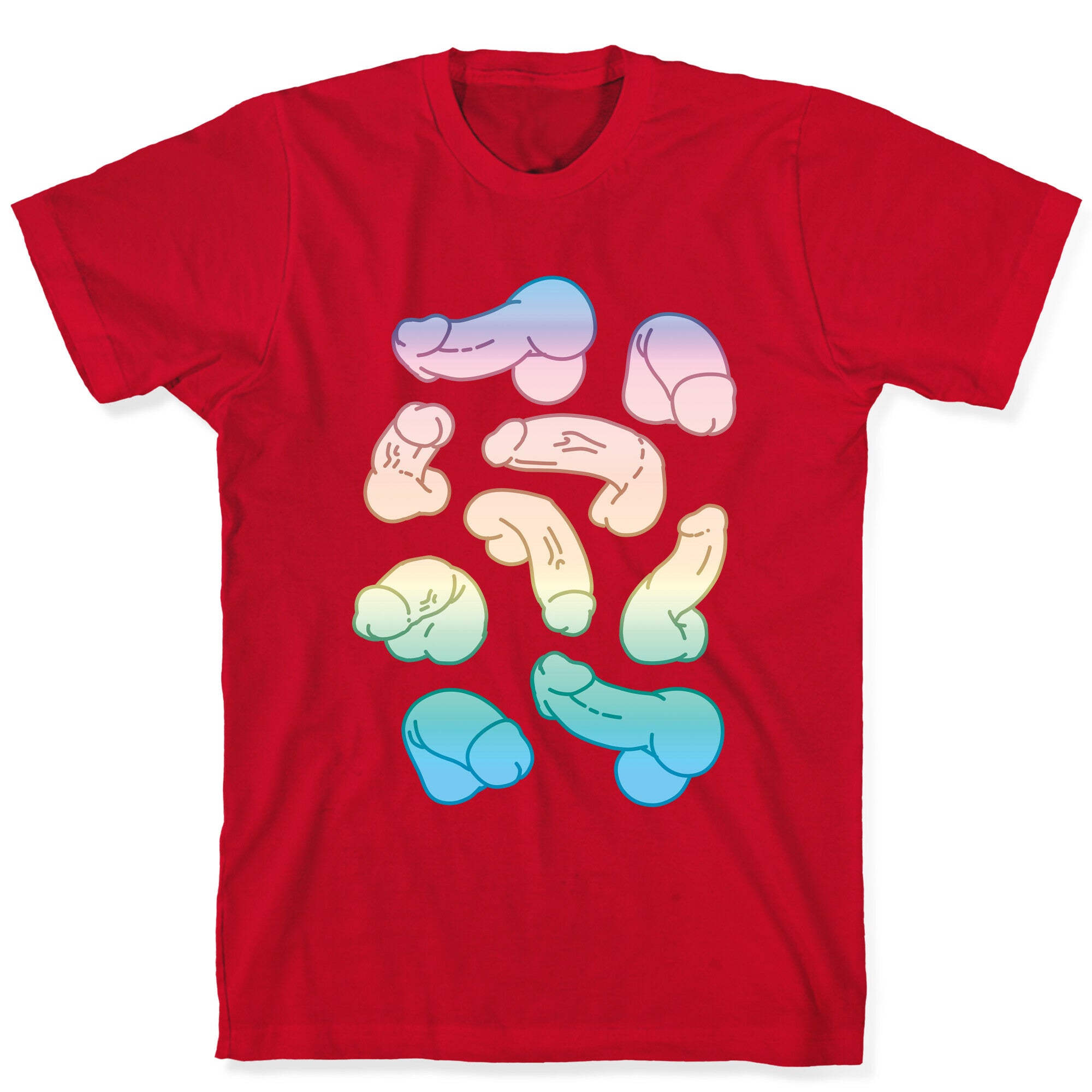 Pastel Penis Pattern T-Shirt