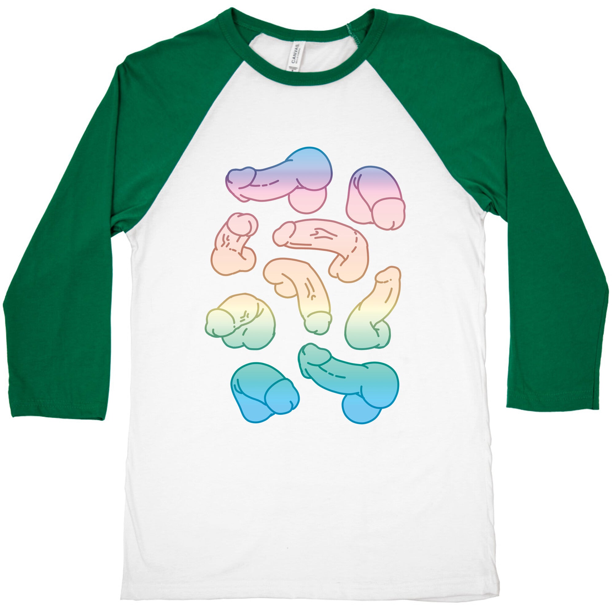 Pastel Penis Pattern Baseball Tee