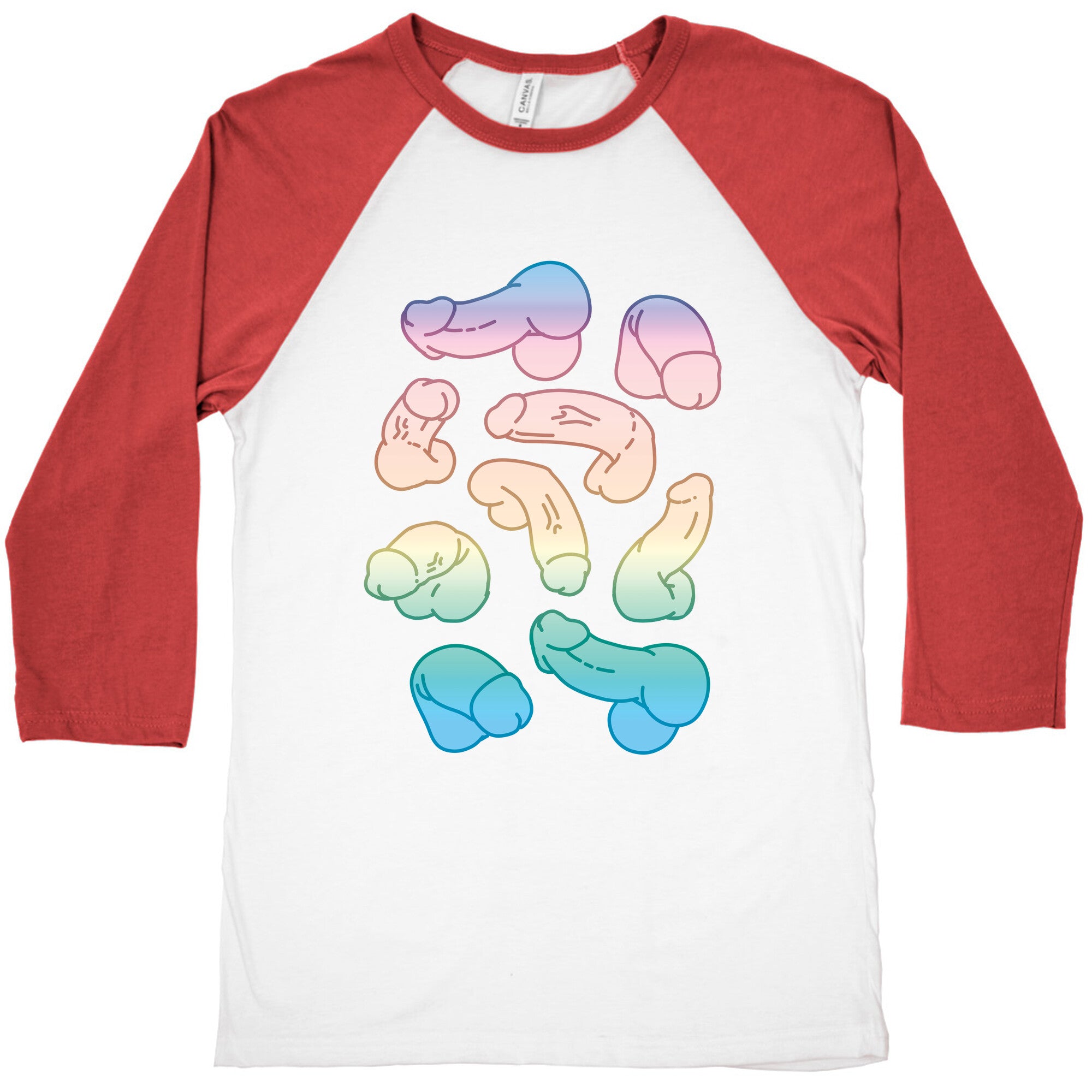 Pastel Penis Pattern Baseball Tee