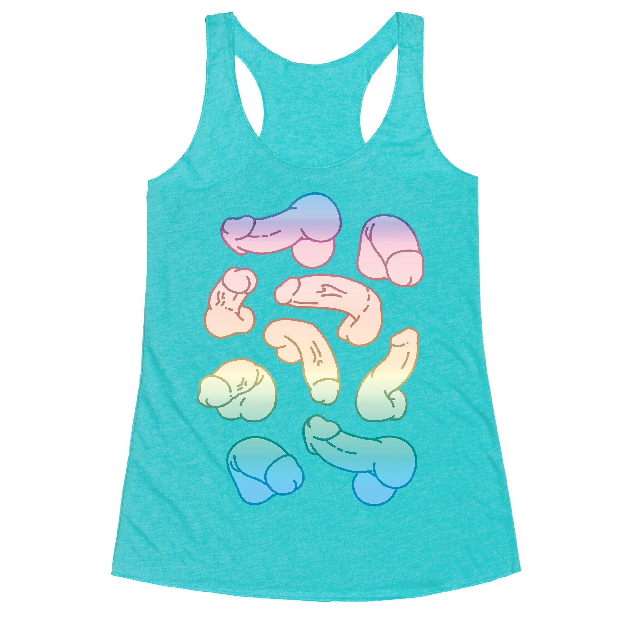 Pastel Penis Pattern Racerback Tank