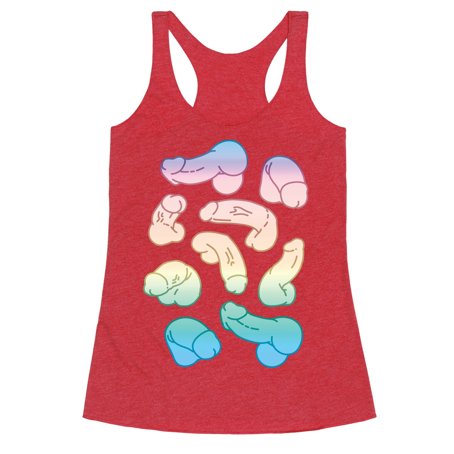 Pastel Penis Pattern Racerback Tank