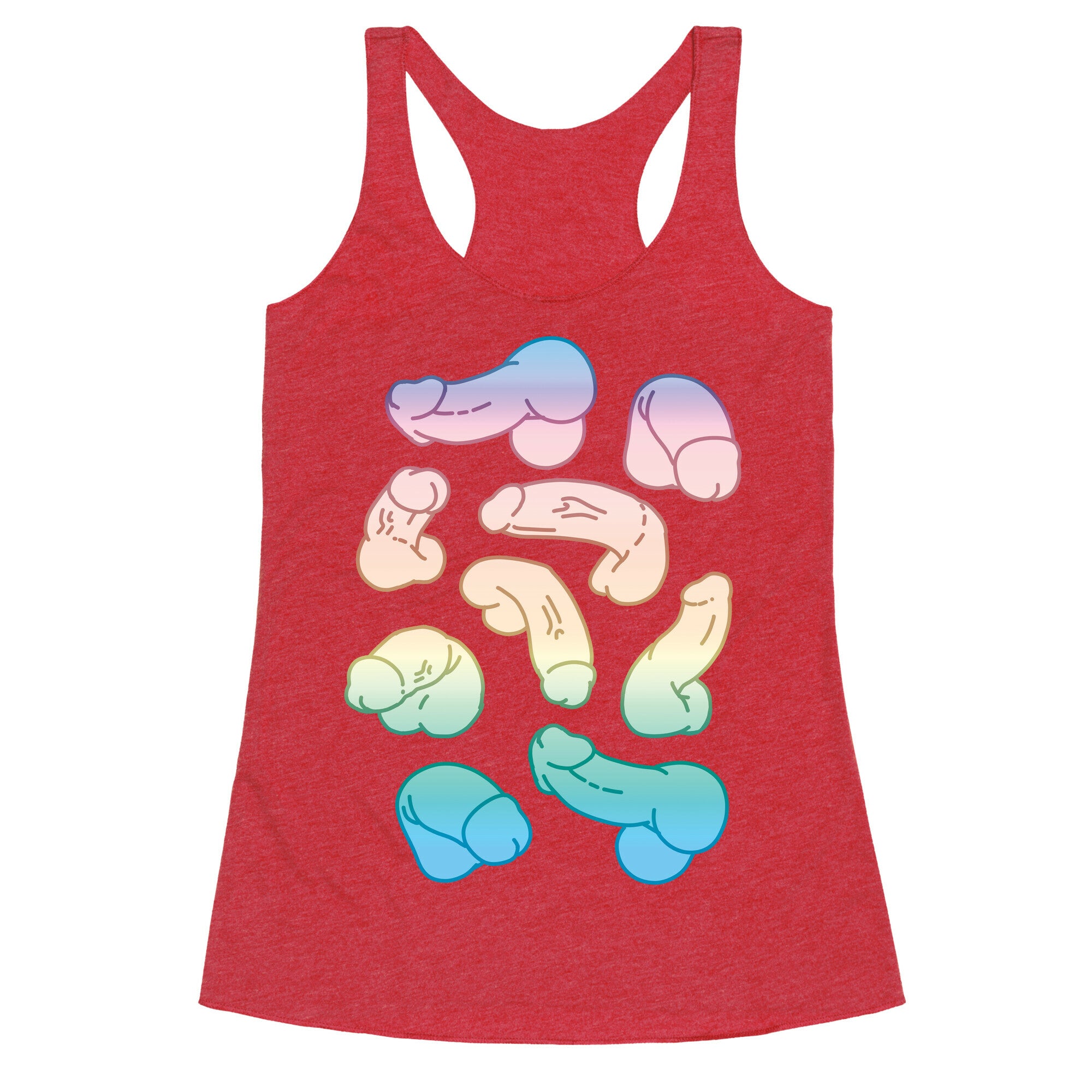 Pastel Penis Pattern Racerback Tank