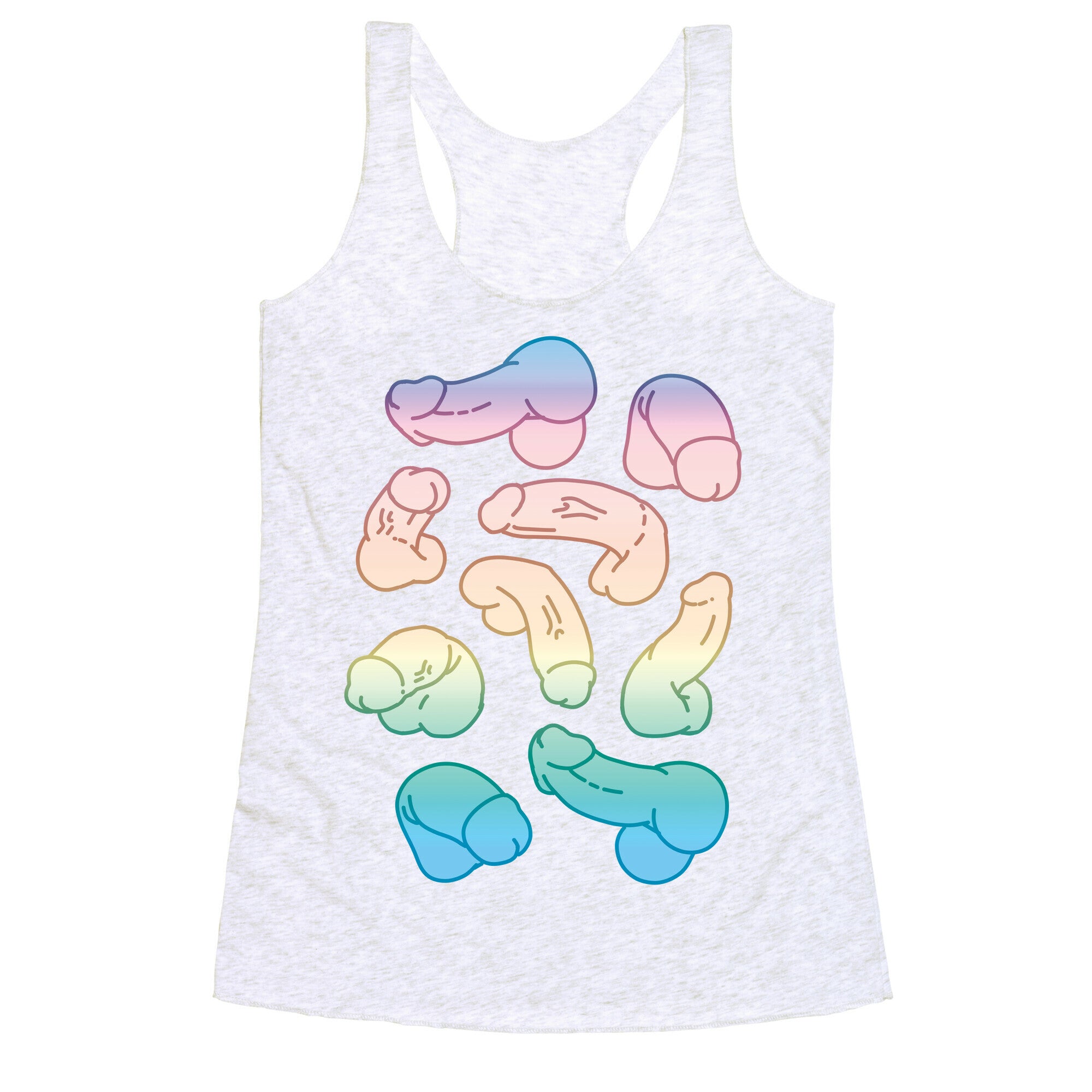 Pastel Penis Pattern Racerback Tank