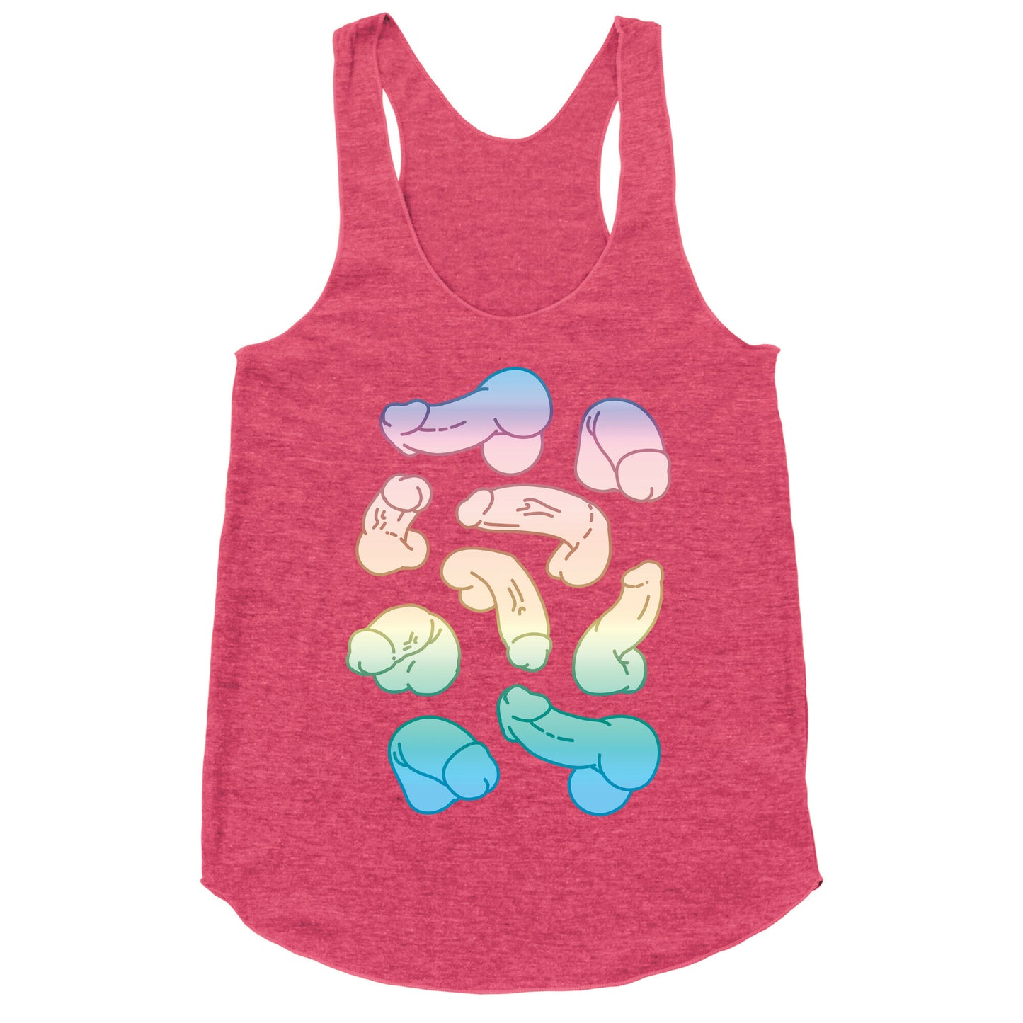 Pastel Penis Pattern Racerback Tank