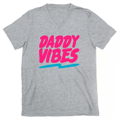 Daddy Vibes White Print V-Neck