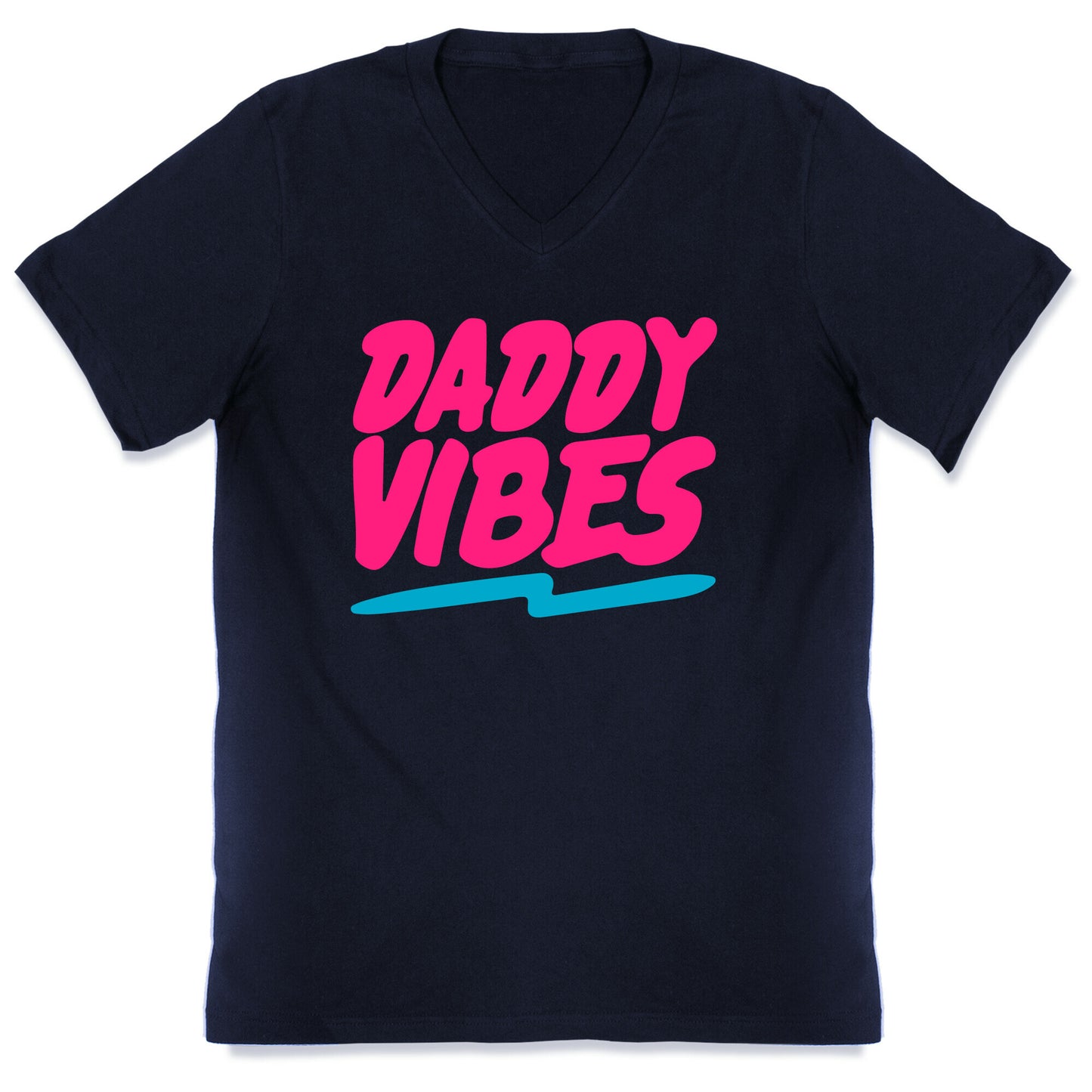 Daddy Vibes White Print V-Neck