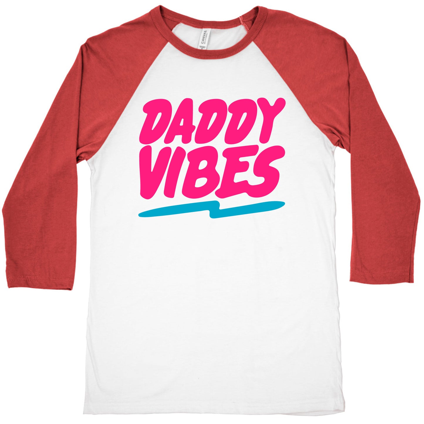 Daddy Vibes White Print Baseball Tee