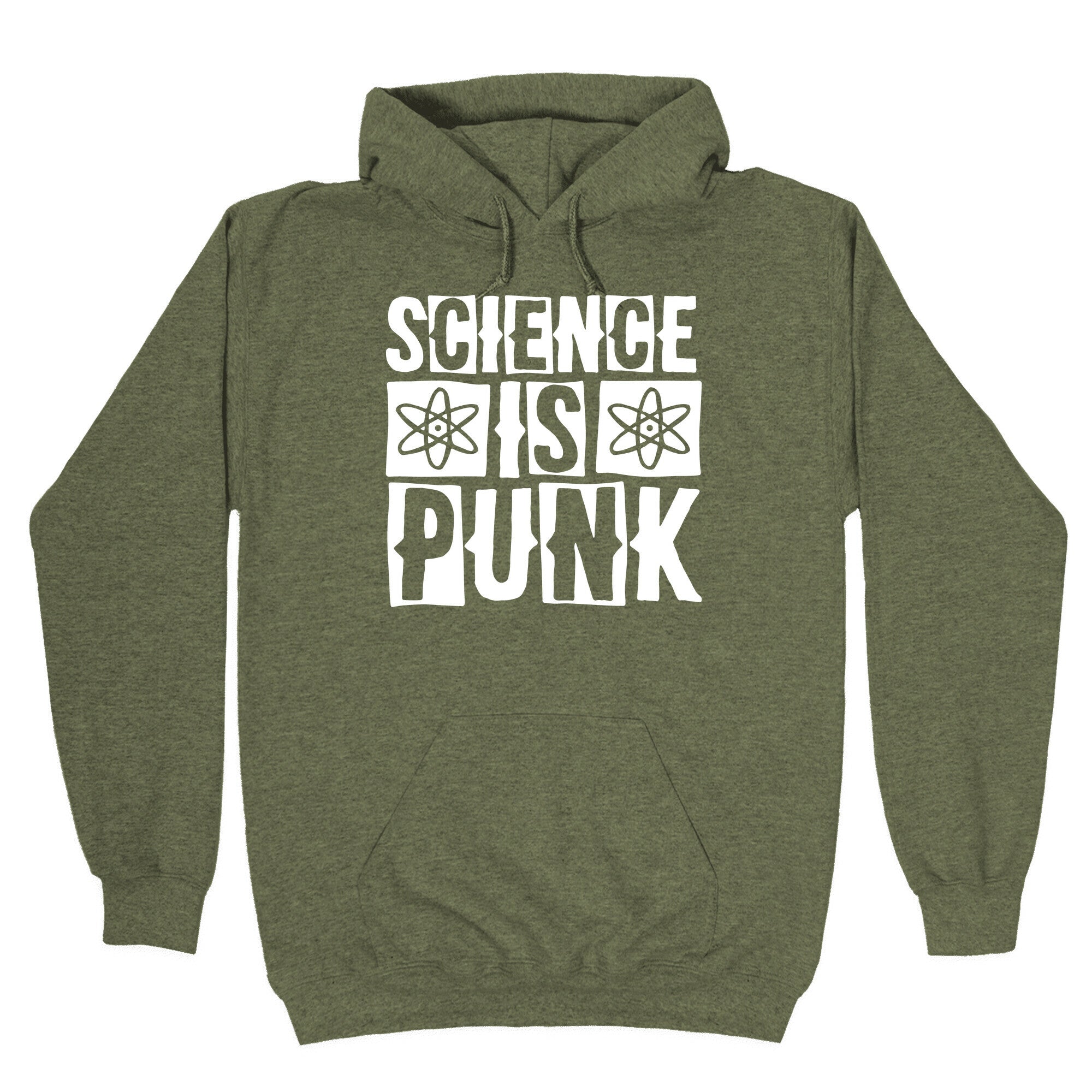 Science Is Punk White Print Hoodie